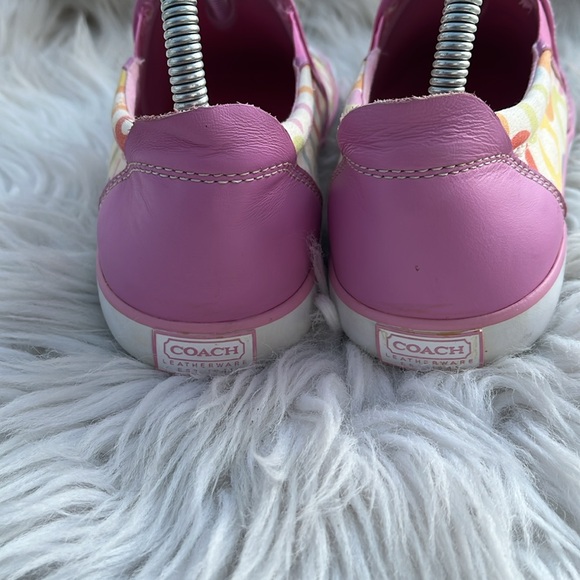 COACH Beale Multicolor Signature Slip On Sneakers PINK Flats! - Picture 16 of 16
